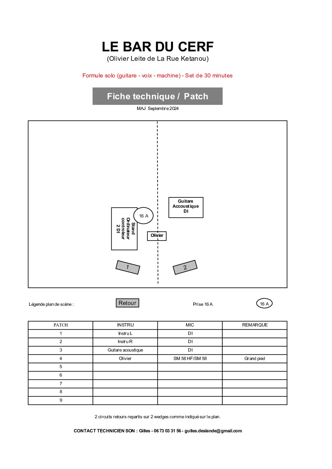Fiche Tek Le Bar Du Cerf (Sept 2024)