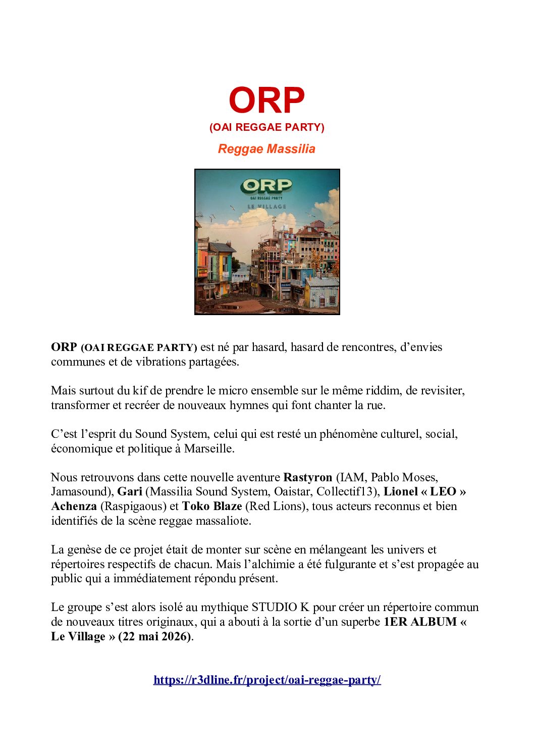 Texte de présentation ORP