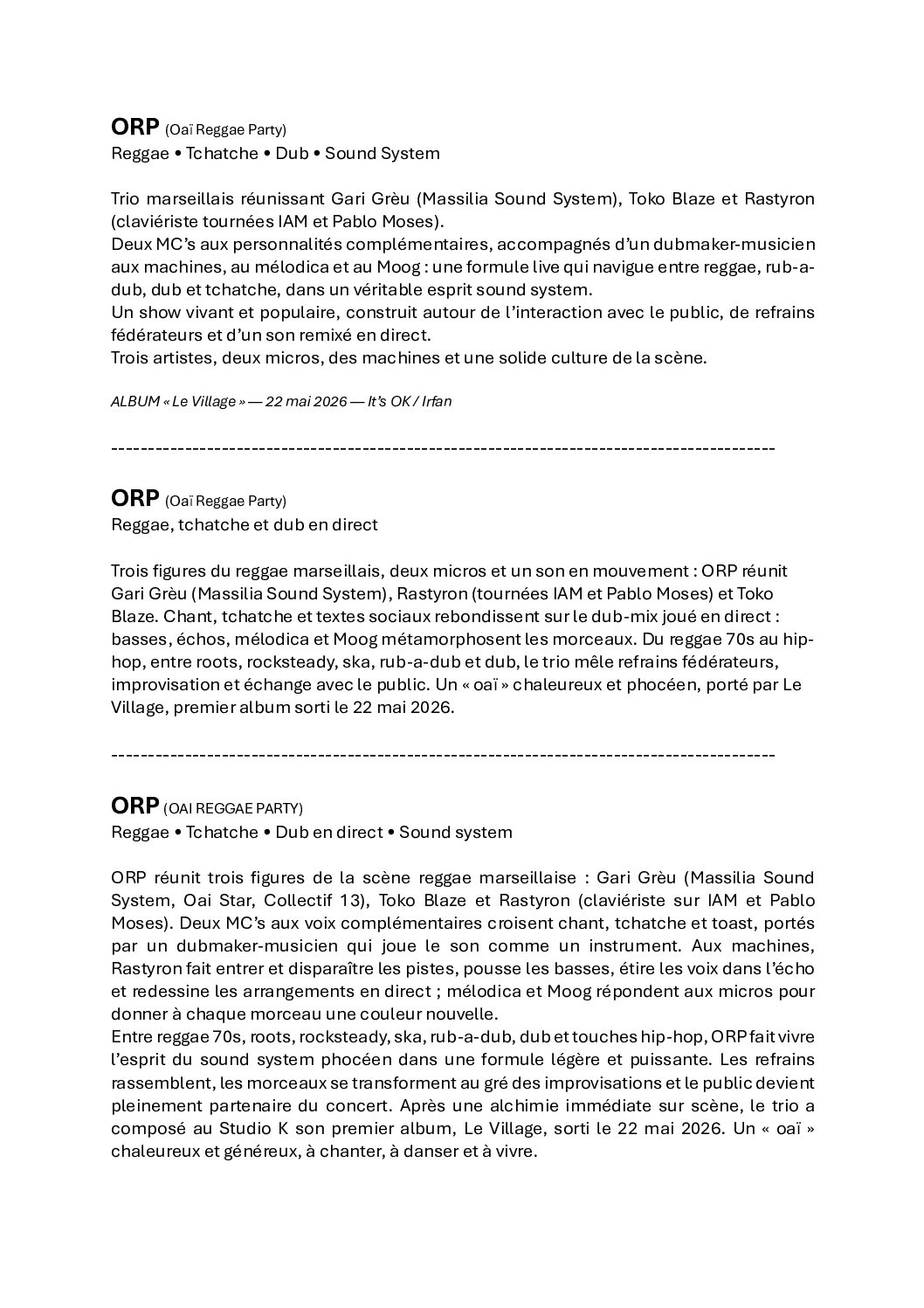 Bio ORP 2027